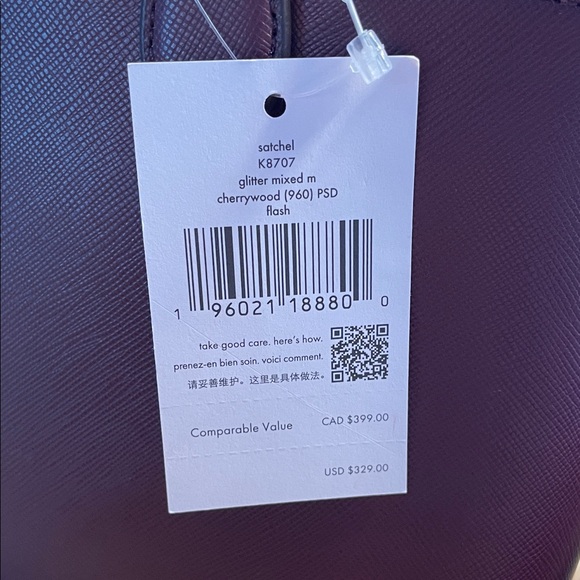 NWT Kate Spade Glitter & Cherrywood Satchel - Picture 11 of 11